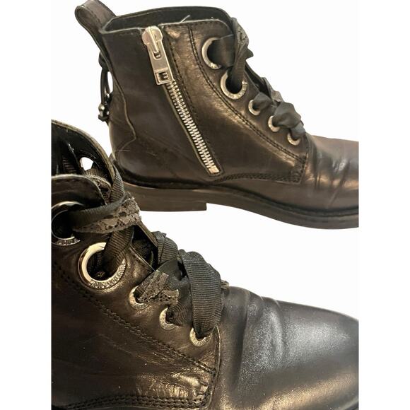 ZADIG & VOLTAIRE Laureen Roma Punk Ankle Boots •Women 39/8.5•Black Leather Skull - Picture 4 of 15